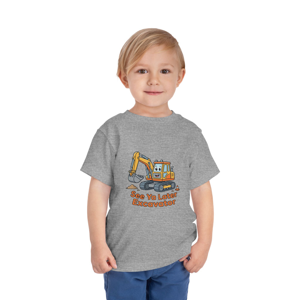Toddler Tee — "See Ya Later Excavator" Cute Cartoon Excavator Kids Shirt