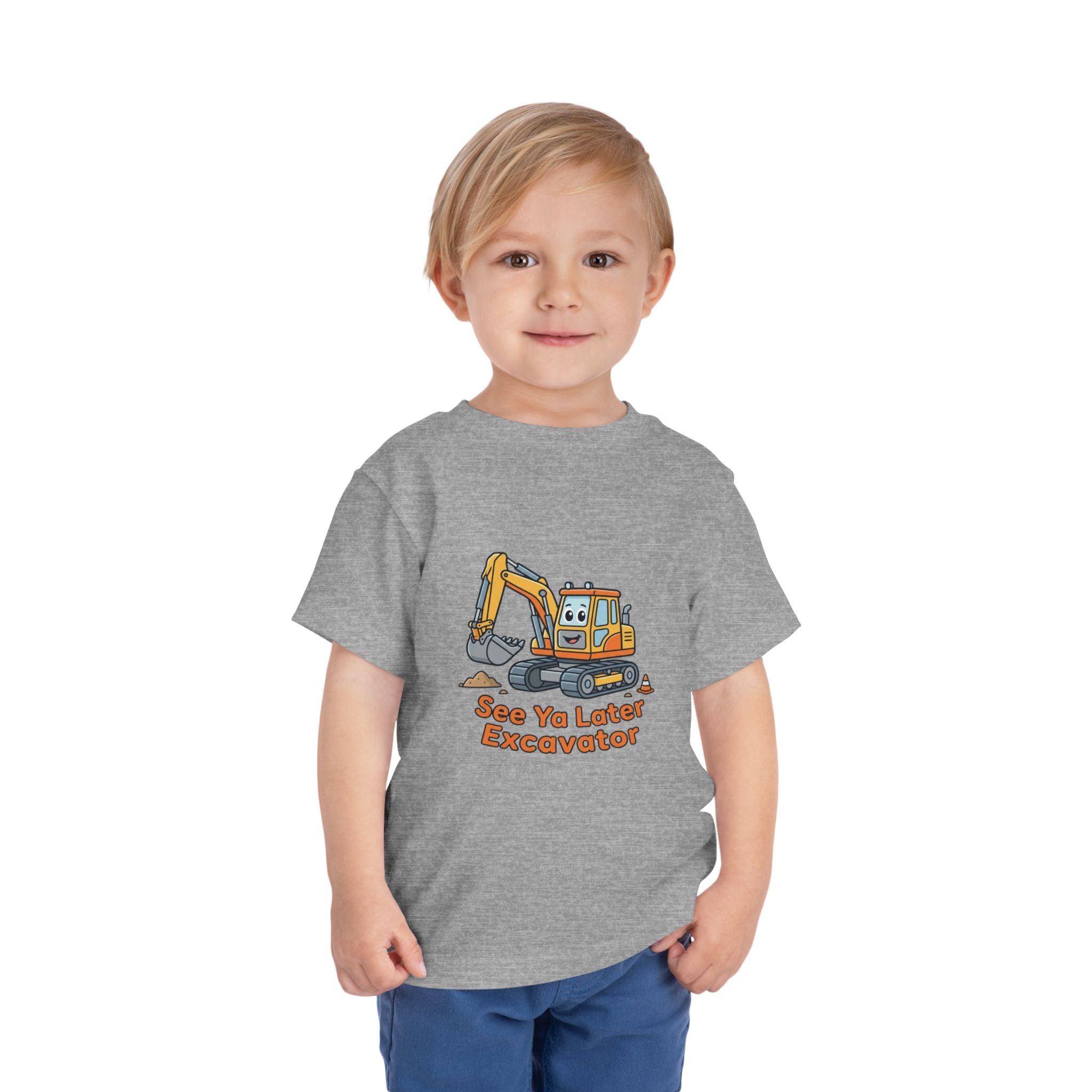 Toddler Tee — "See Ya Later Excavator" Cute Cartoon Excavator Kids Shirt