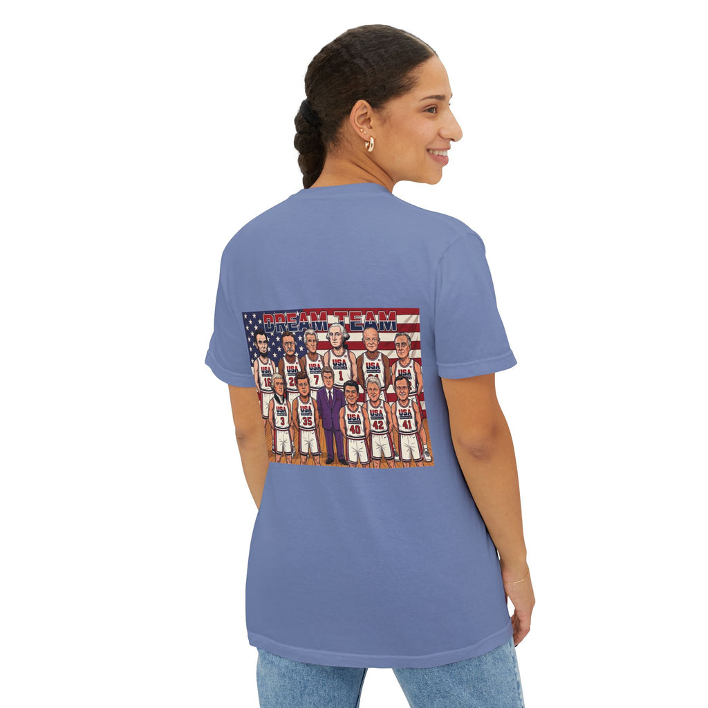 USA Dream Team Portrait Pocket T-Shirt — Retro Olympic Team Graphic