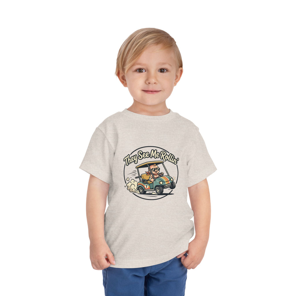 They See Me Rollin' Toddler Tee - Cute Golf Cart Cartoon Kids T-Shirt