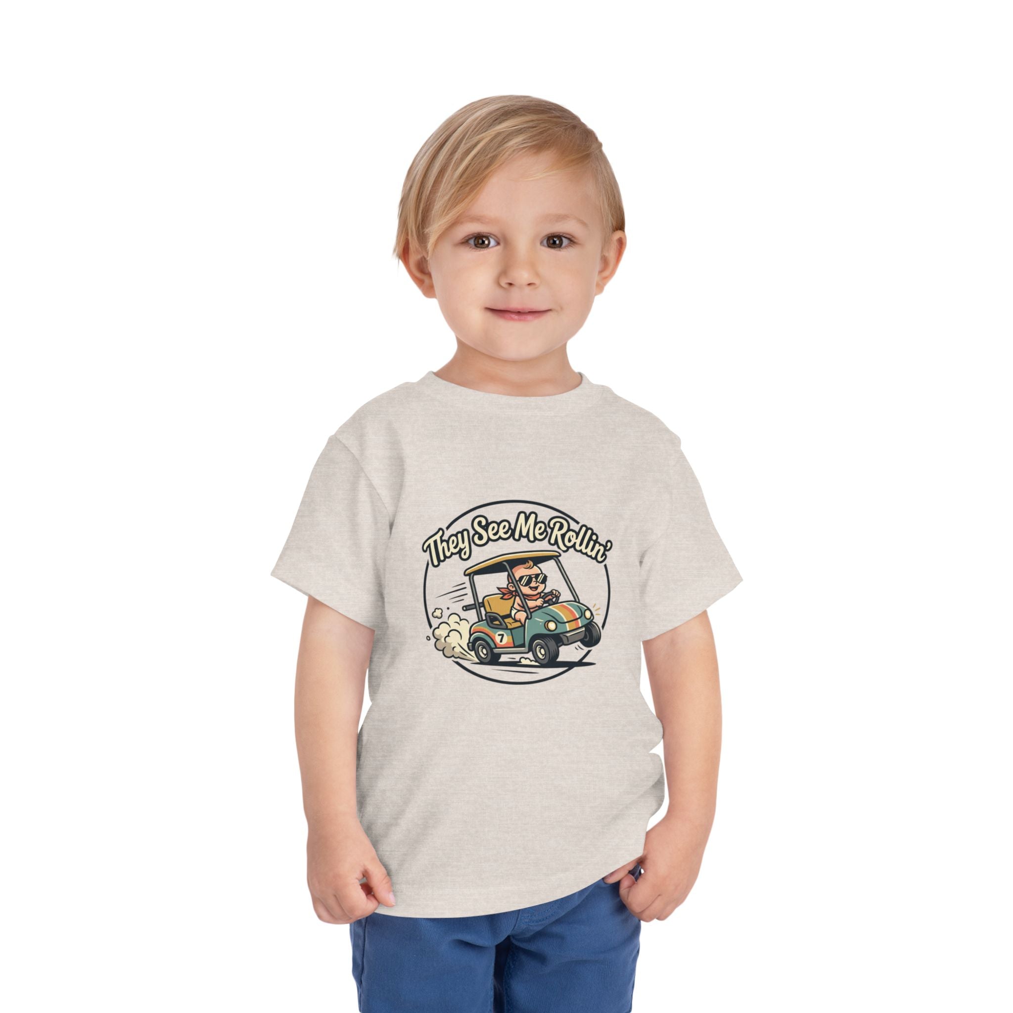 They See Me Rollin' Toddler Tee - Cute Golf Cart Cartoon Kids T-Shirt