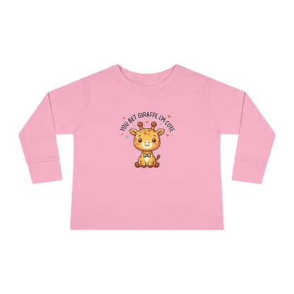 Toddler Long Sleeve Tee — You Bet Giraffe I'm Cute