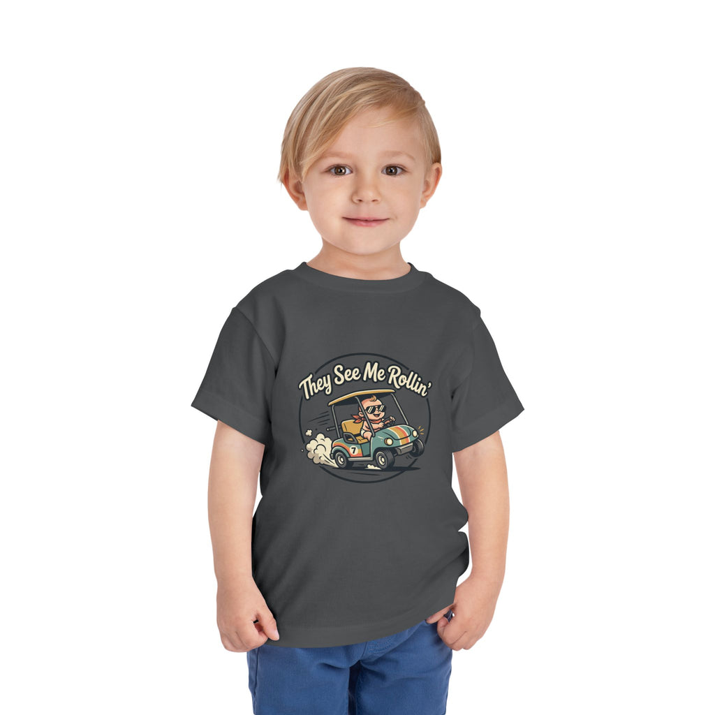 They See Me Rollin' Toddler Tee - Cute Golf Cart Cartoon Kids T-Shirt