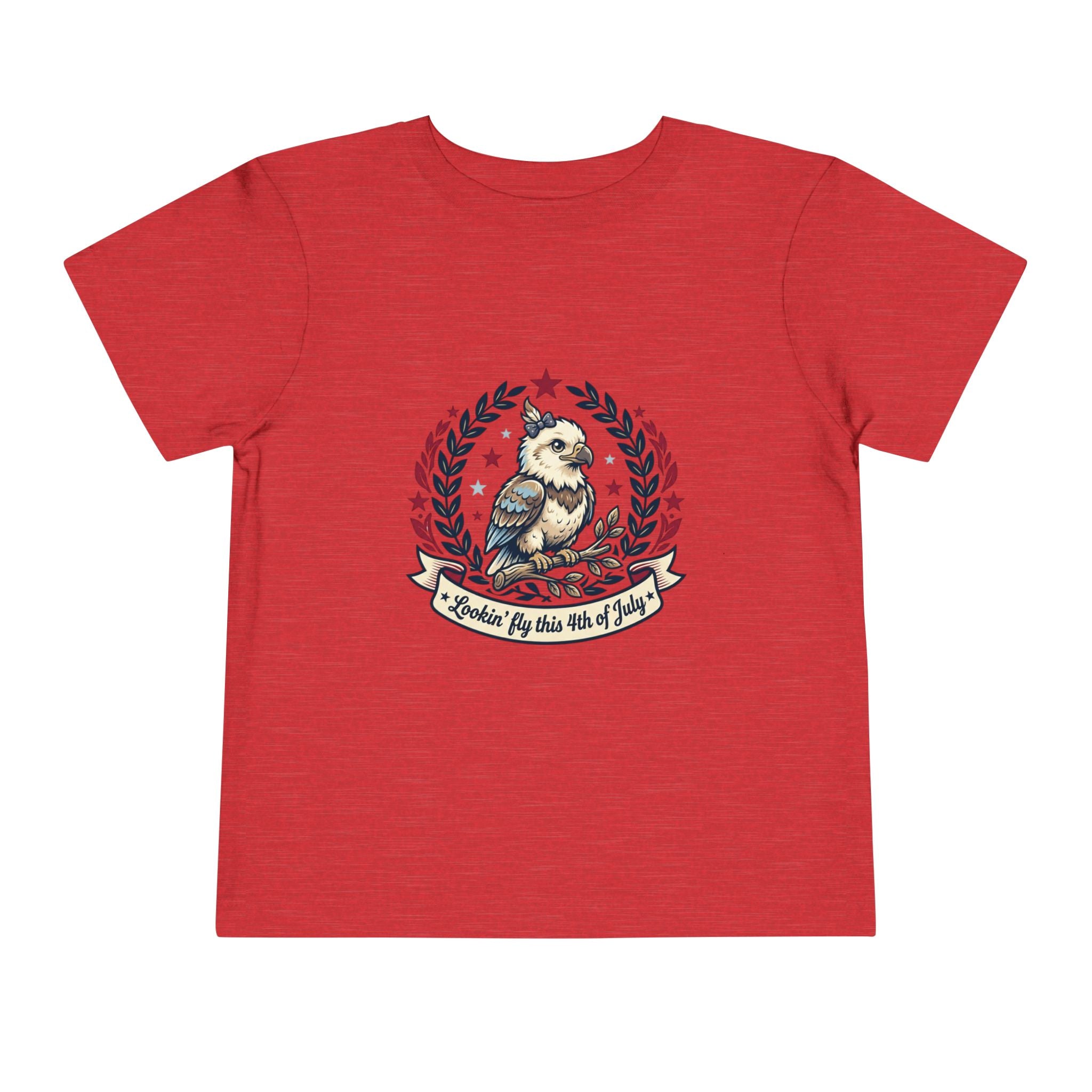 Toddler Tee — Patriotic Baby Eagle Graphic "Lookin' Fly this 4th of July"