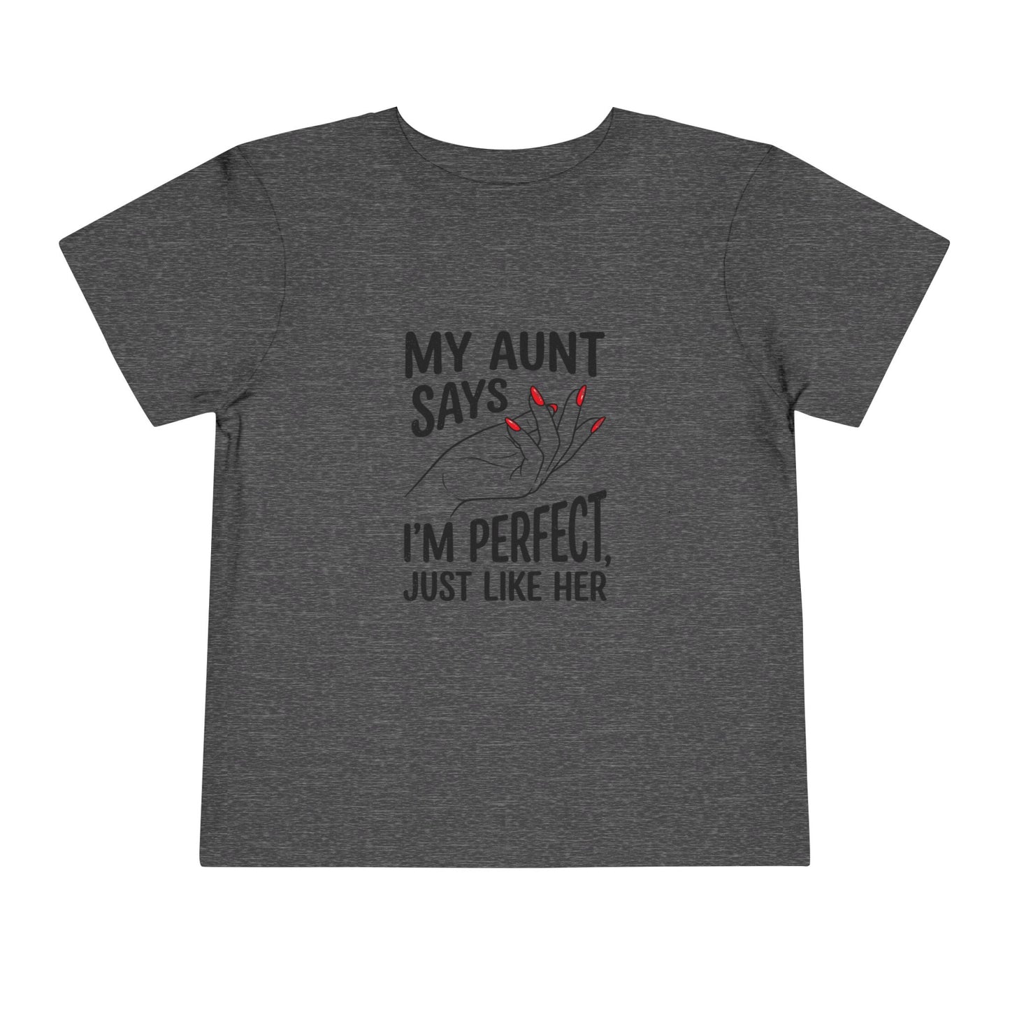 Toddler Short Sleeve Tee - My Aunt Says I'm Perfect, Just Like Her