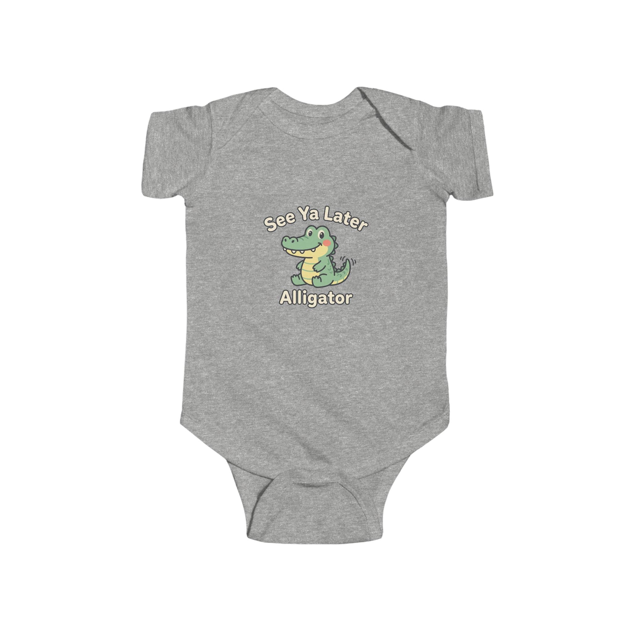 Infant Bodysuit “See Ya Later, Alligator” Cute Crocodile Baby Onesie