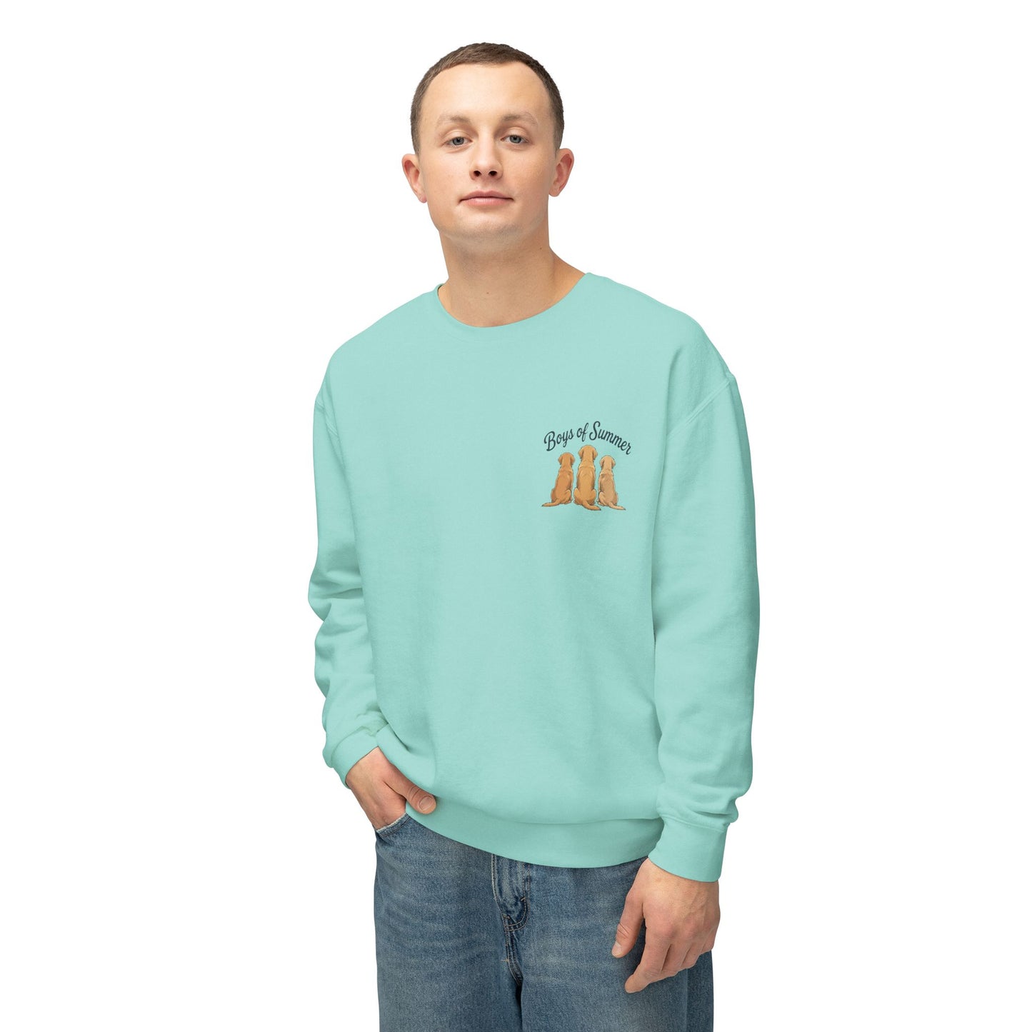 Comfort Colors Crewneck Sweatshirt - Boys of Summer Golden Retrievers