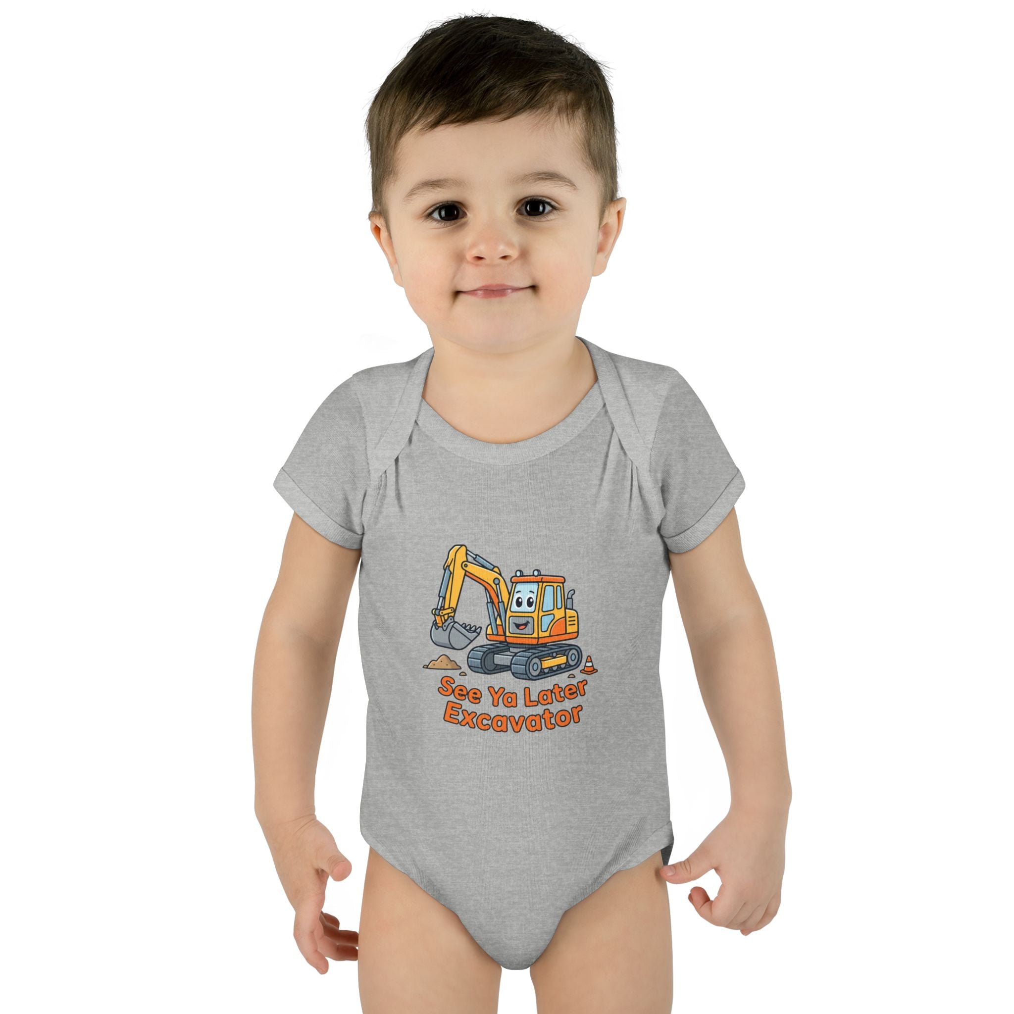 See Ya Later Excavator Baby Bodysuit — Cute Construction Crew Infant Onesie