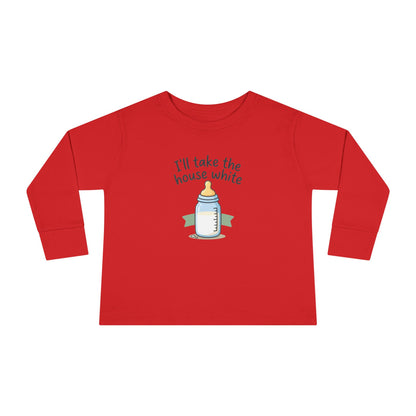 Toddler Long Sleeve Tee — I'll Take the House White