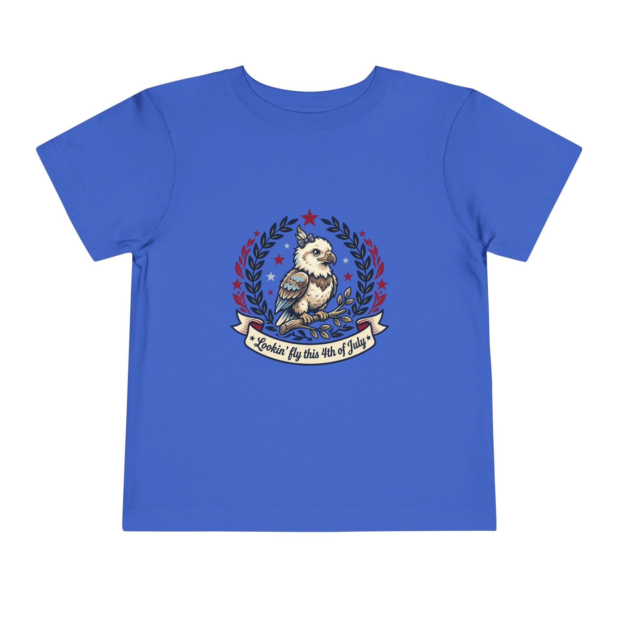 Toddler Tee — Patriotic Baby Eagle Graphic "Lookin' Fly this 4th of July"