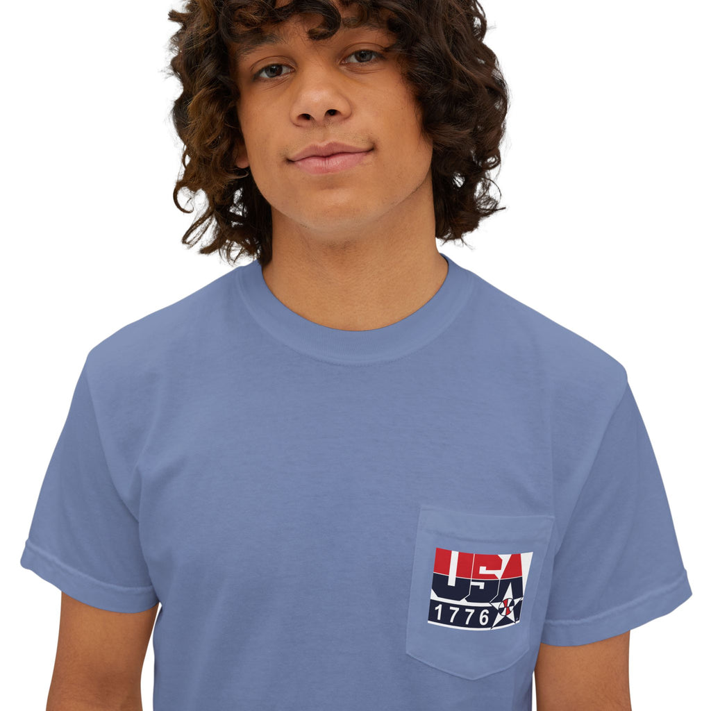 USA Dream Team Portrait Pocket T-Shirt — Retro Olympic Team Graphic