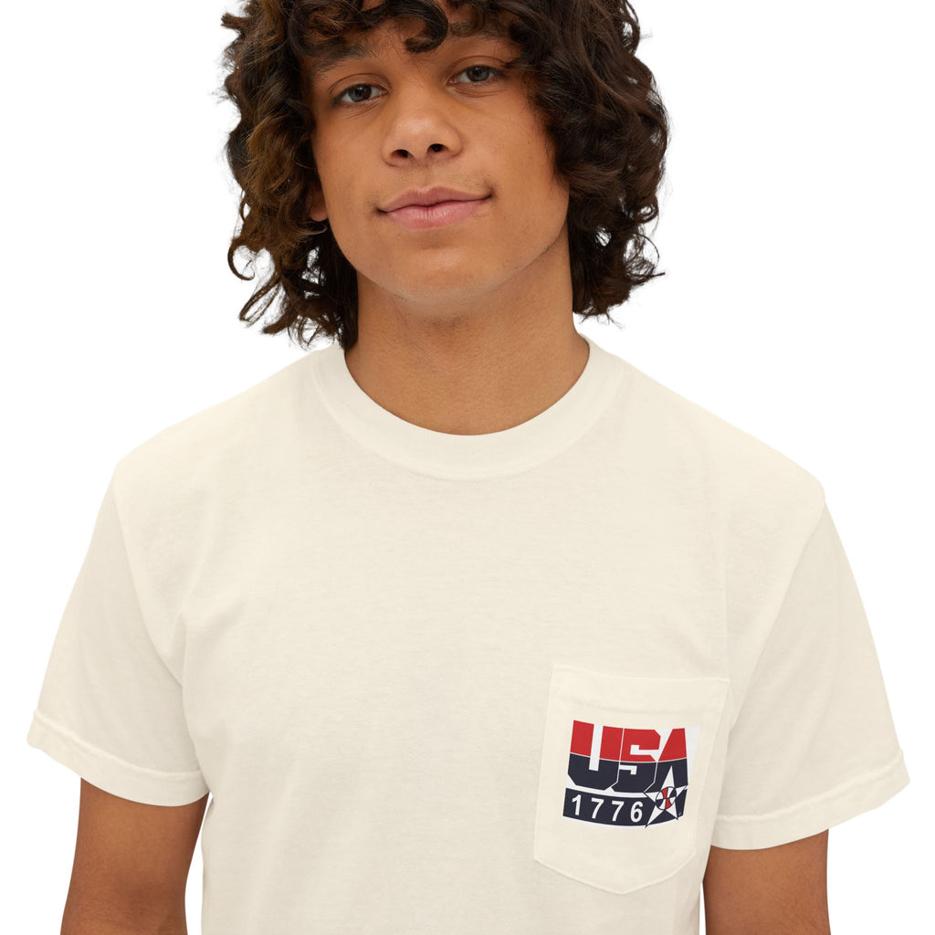 USA Dream Team Portrait Pocket T-Shirt — Retro Olympic Team Graphic