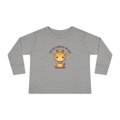 Toddler Long Sleeve Tee — You Bet Giraffe I'm Cute