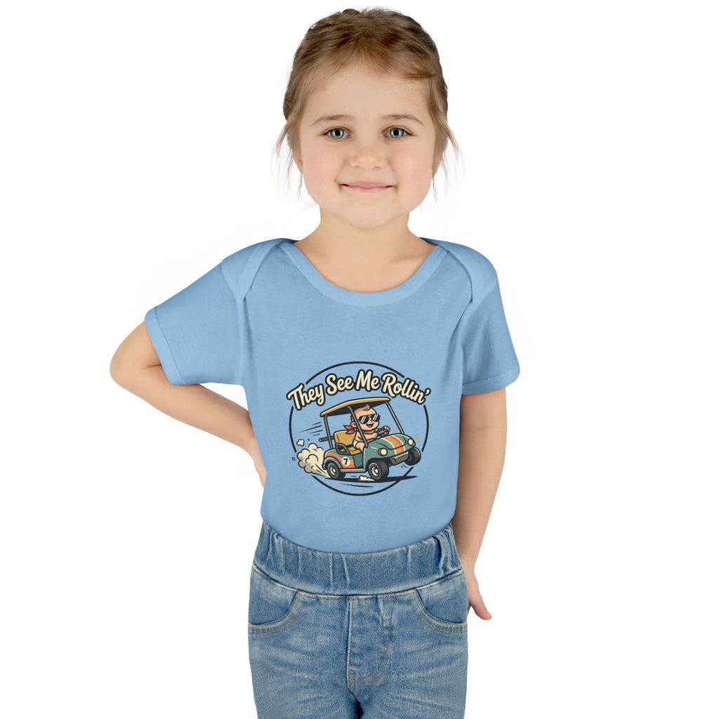 They See Me Rollin' Baby Bodysuit — Cute Golf Cart Infant Onesie