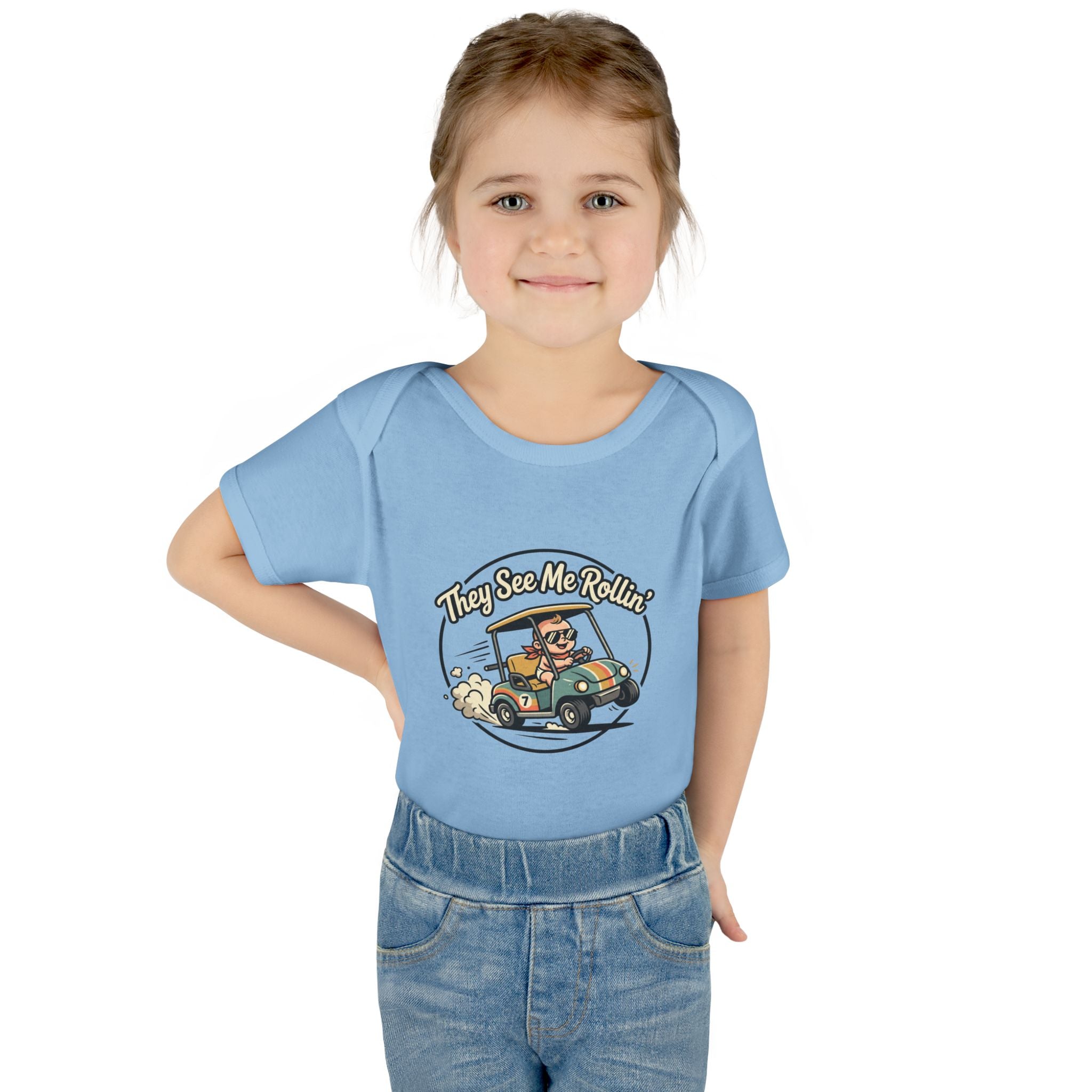 They See Me Rollin' Baby Bodysuit — Cute Golf Cart Infant Onesie