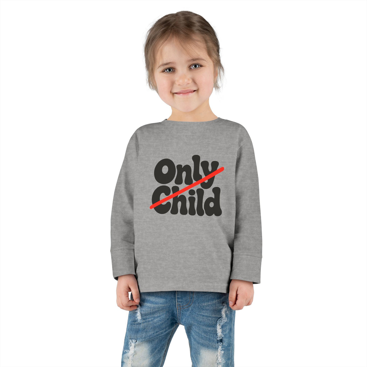 Toddler Long Sleeve Tee - Only Child Crossed Out