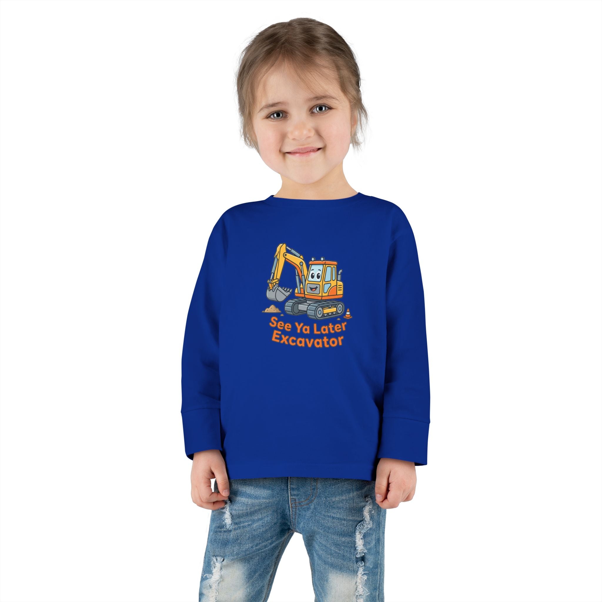 Toddler Long Sleeve Tee — See Ya Later Excavator