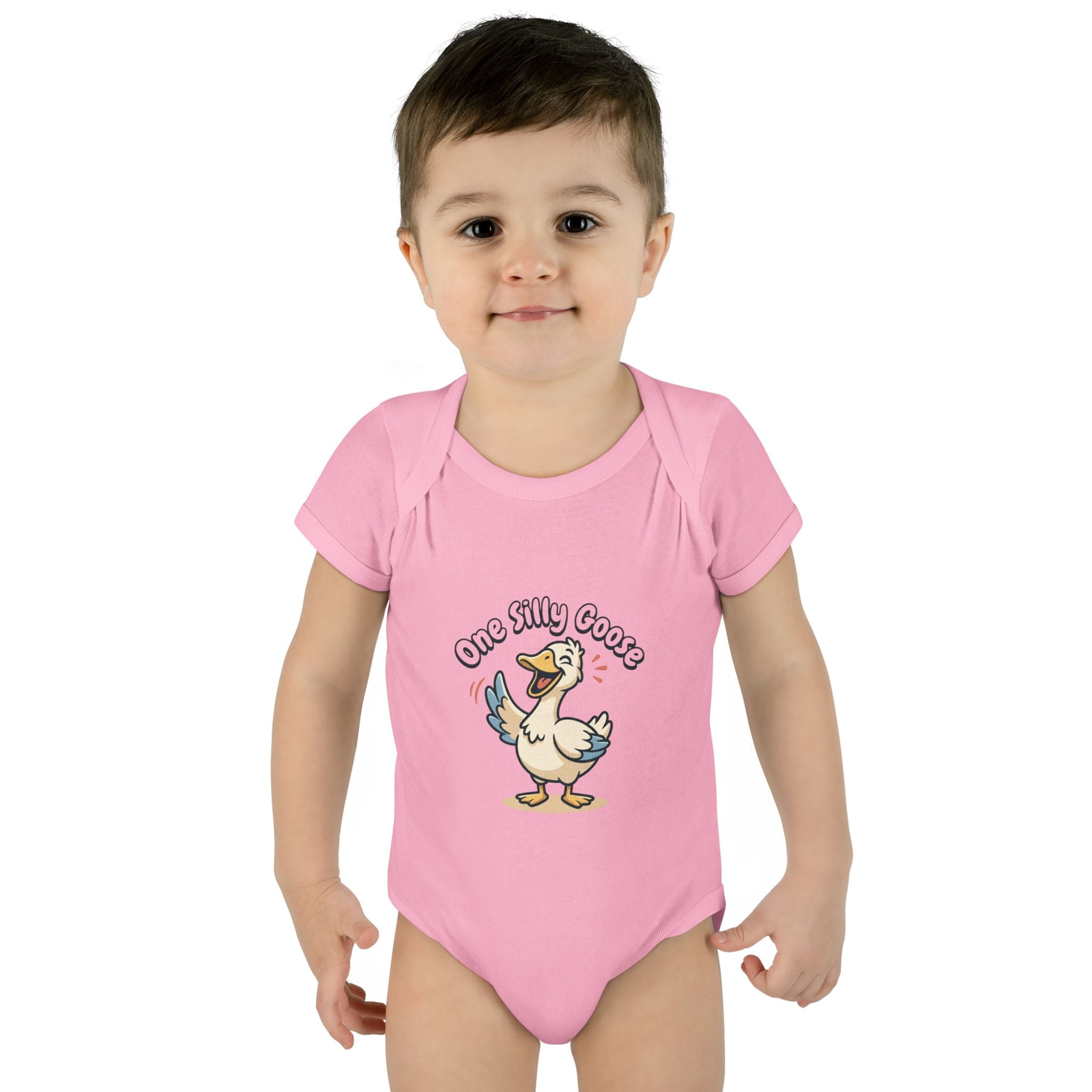 Infant Bodysuit — "One Silly Goose" Cute Baby Onesie, Funny Animal Newborn Gift