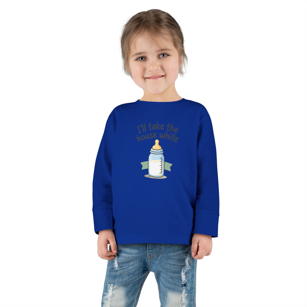 Toddler Long Sleeve Tee — I'll Take the House White