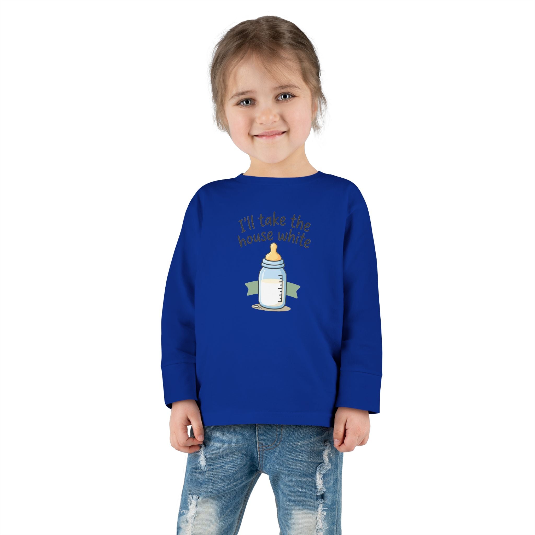 Toddler Long Sleeve Tee — I'll Take the House White