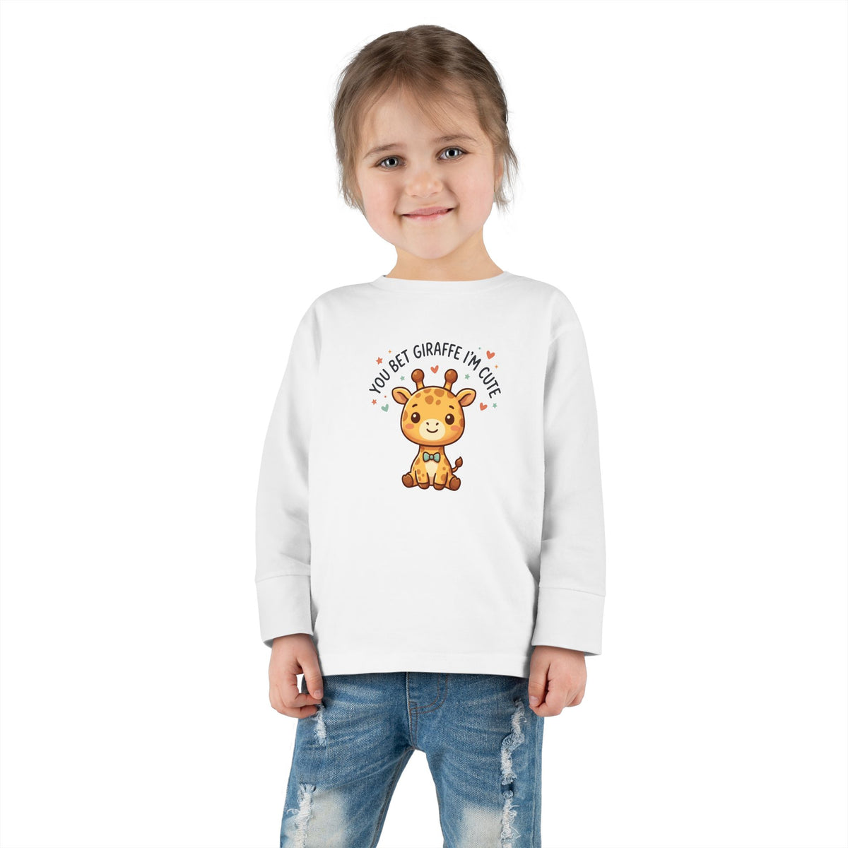 Toddler Long Sleeve Tee — You Bet Giraffe I'm Cute
