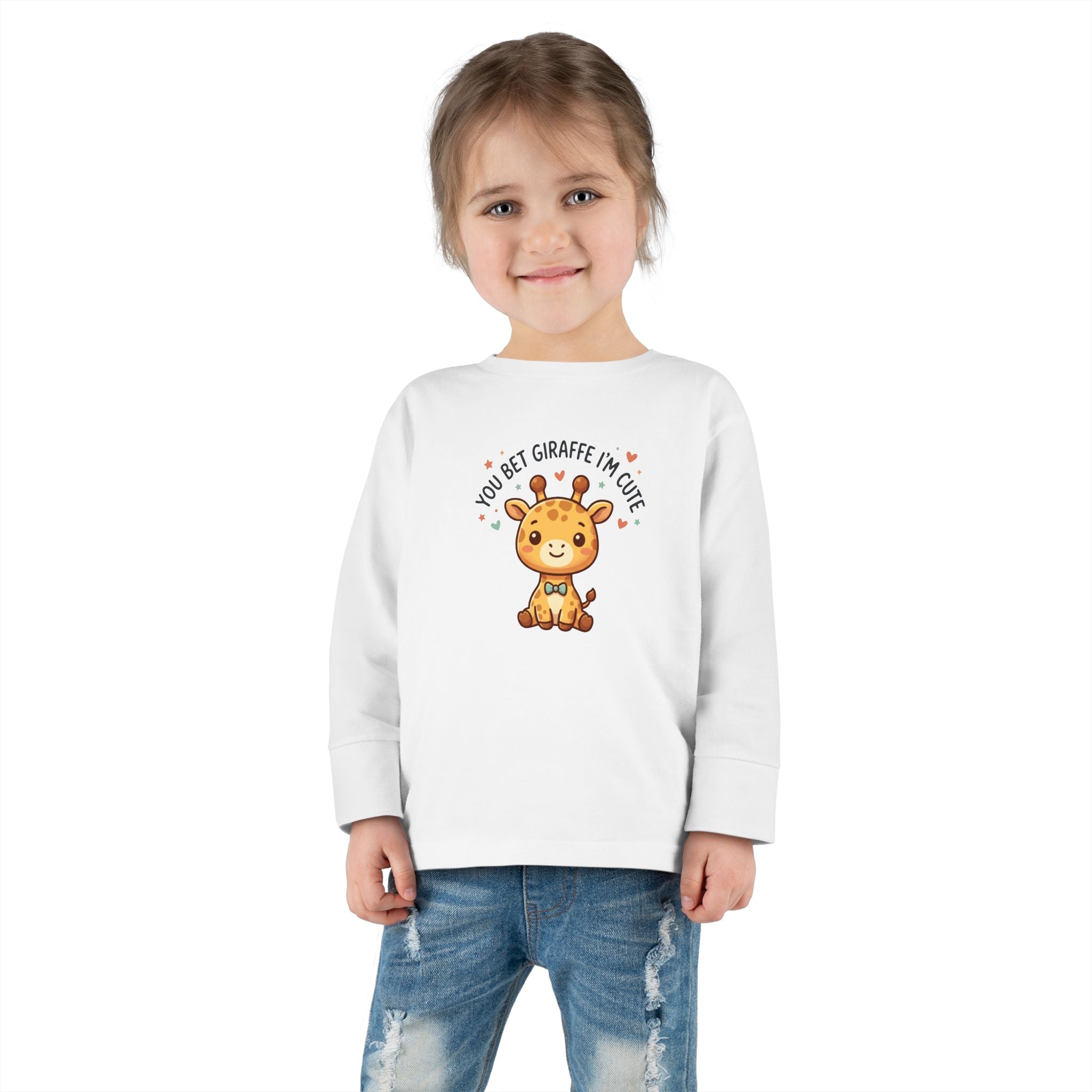 Toddler Long Sleeve Tee — You Bet Giraffe I'm Cute
