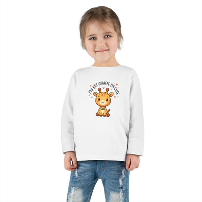 Toddler Long Sleeve Tee — You Bet Giraffe I'm Cute