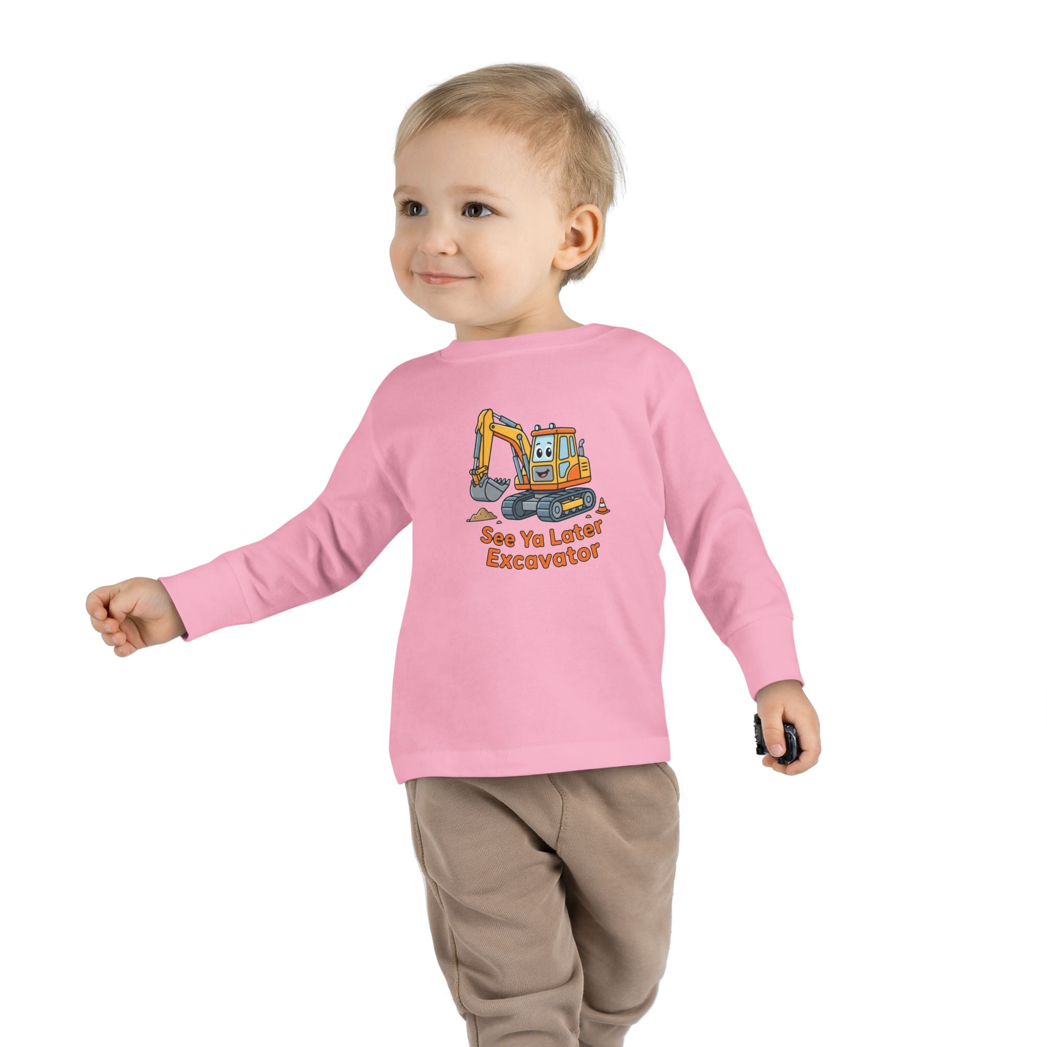 Toddler Long Sleeve Tee — See Ya Later Excavator