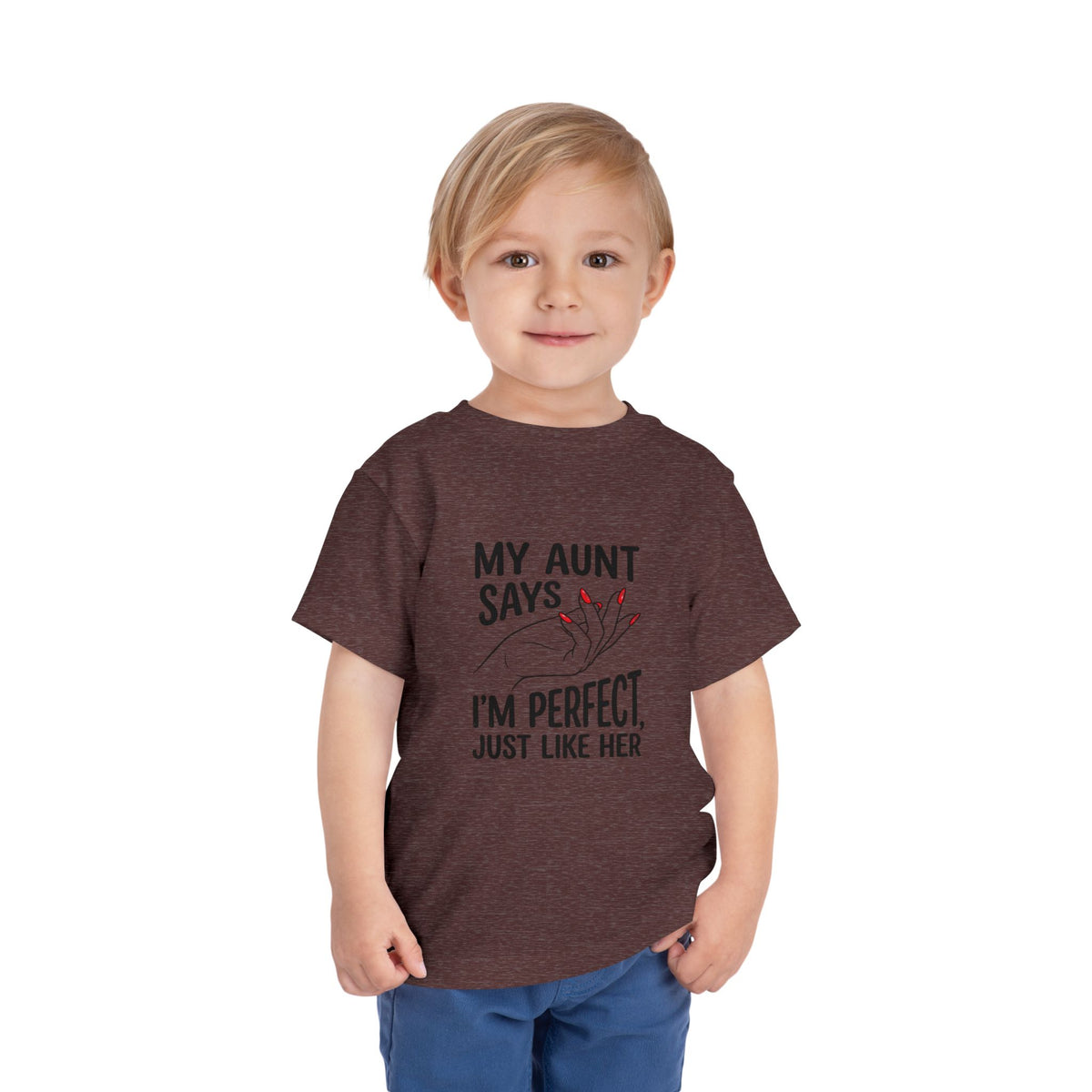 Toddler Short Sleeve Tee - My Aunt Says I'm Perfect, Just Like Her