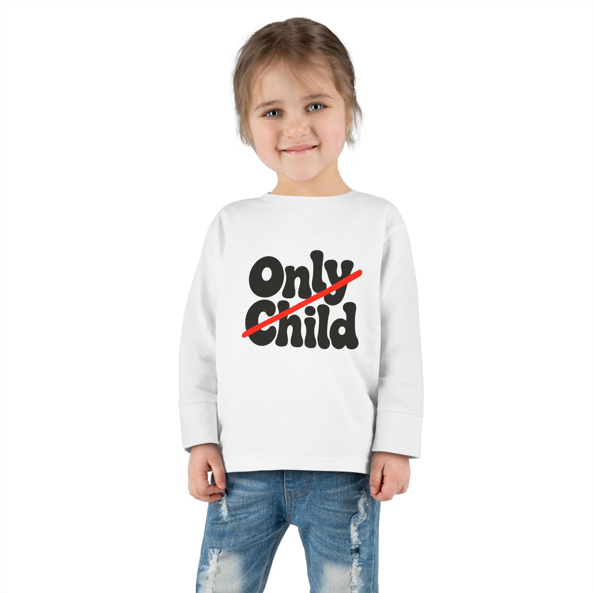 Toddler Long Sleeve Tee - Only Child Crossed Out