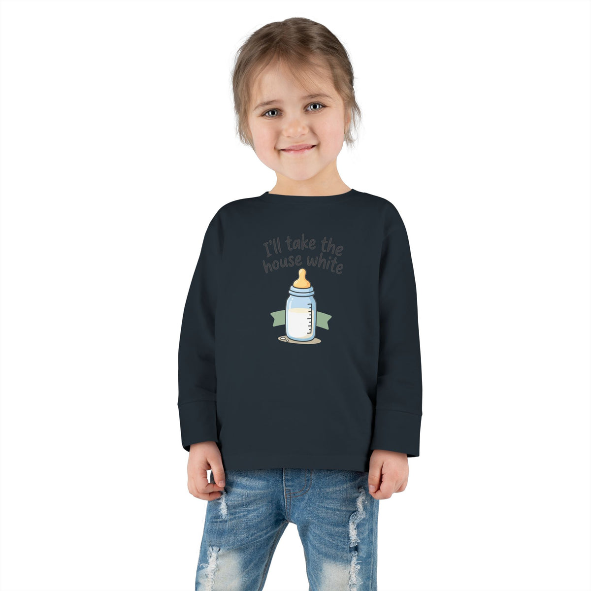 Toddler Long Sleeve Tee — I'll Take the House White