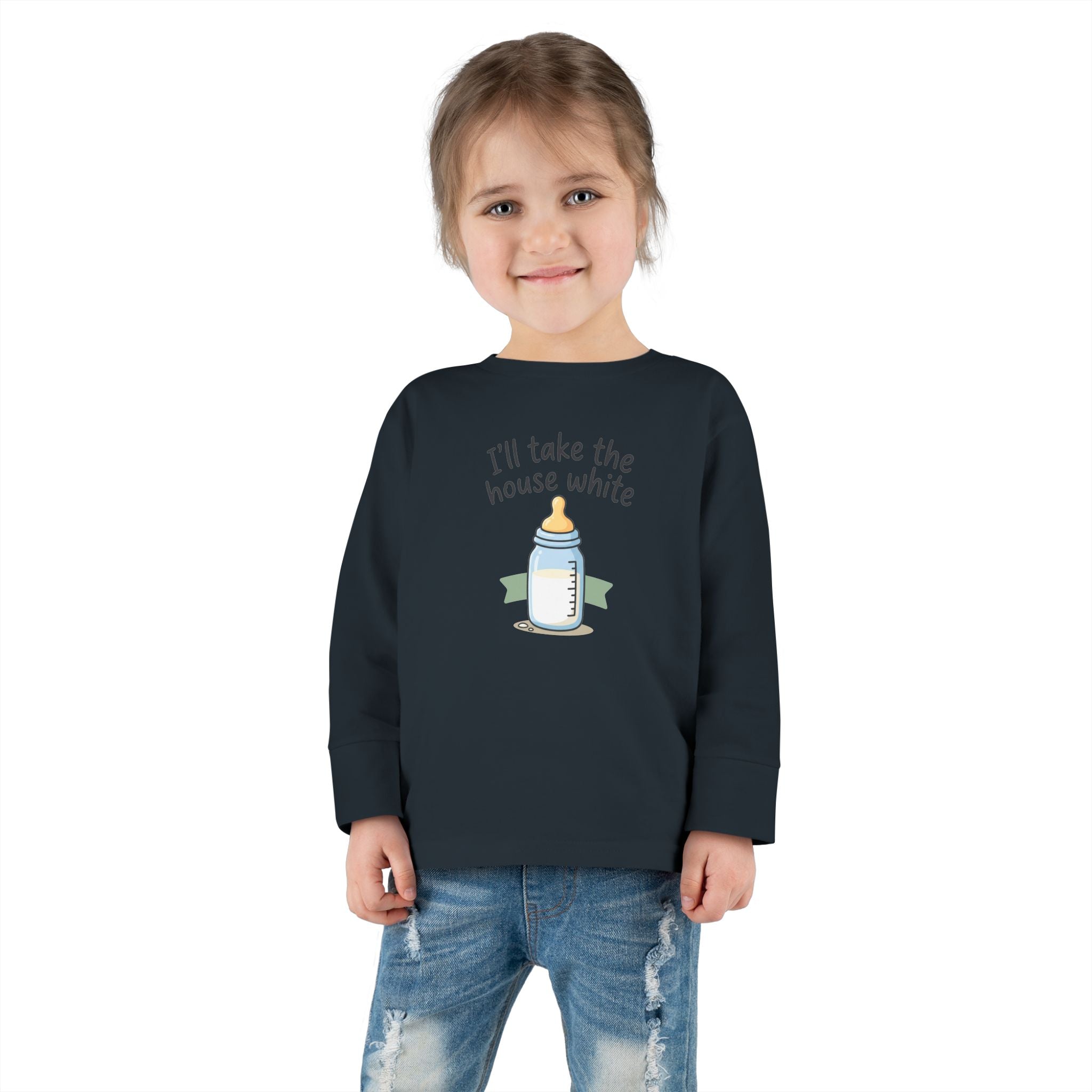 Toddler Long Sleeve Tee — I'll Take the House White