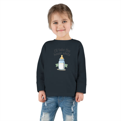 Toddler Long Sleeve Tee — I'll Take the House White