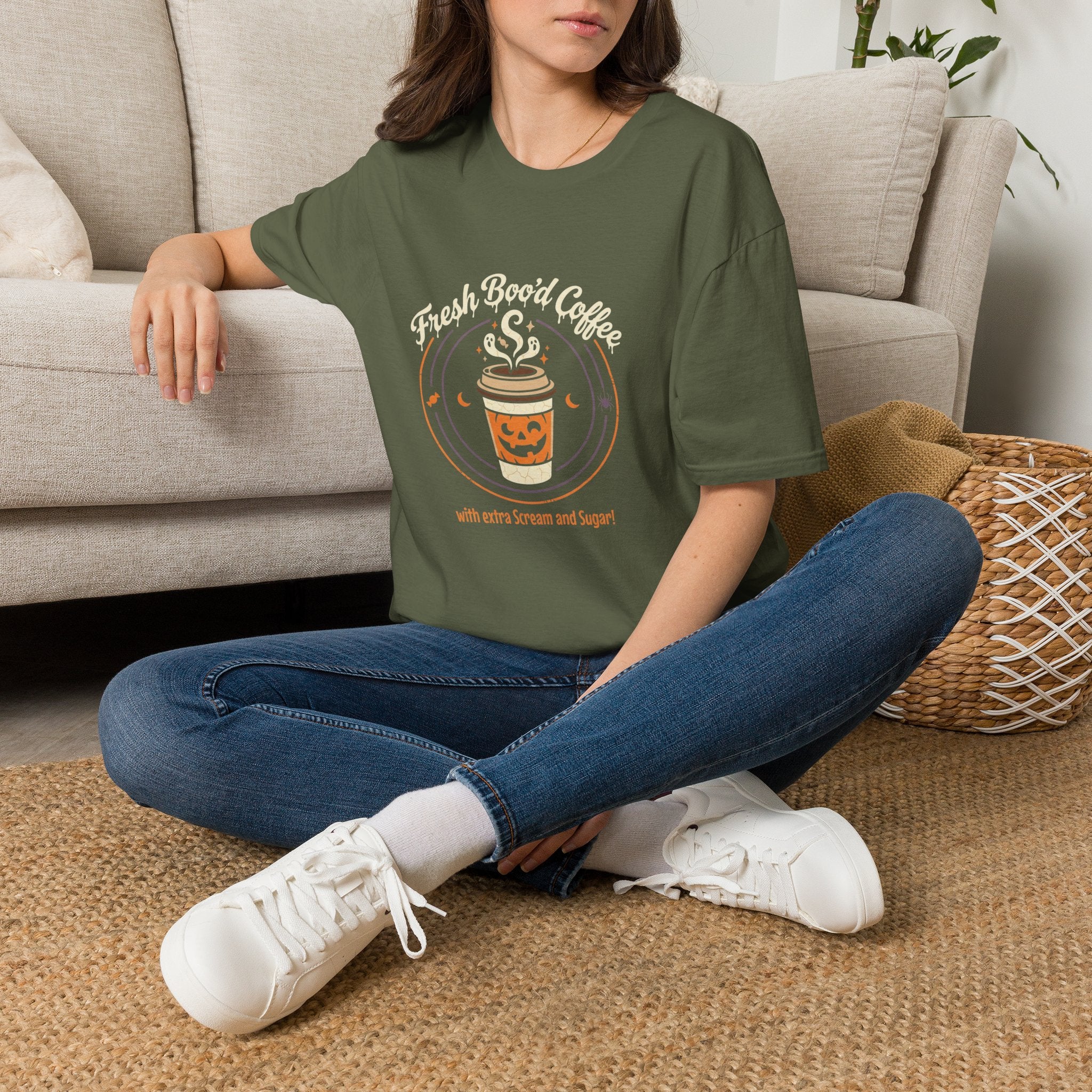 Unisex SS T-Shirt - Halloween Fresh Boo'd Coffee
