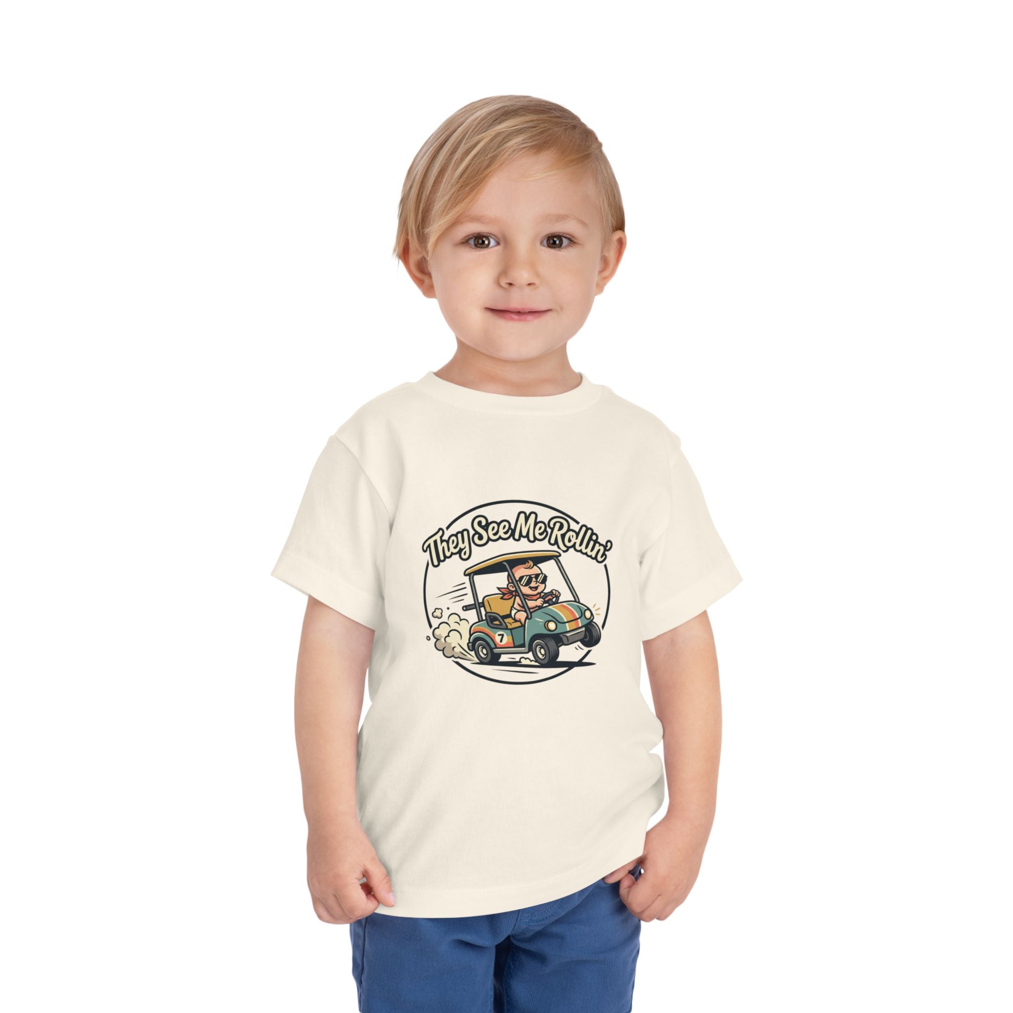 They See Me Rollin' Toddler Tee - Cute Golf Cart Cartoon Kids T-Shirt