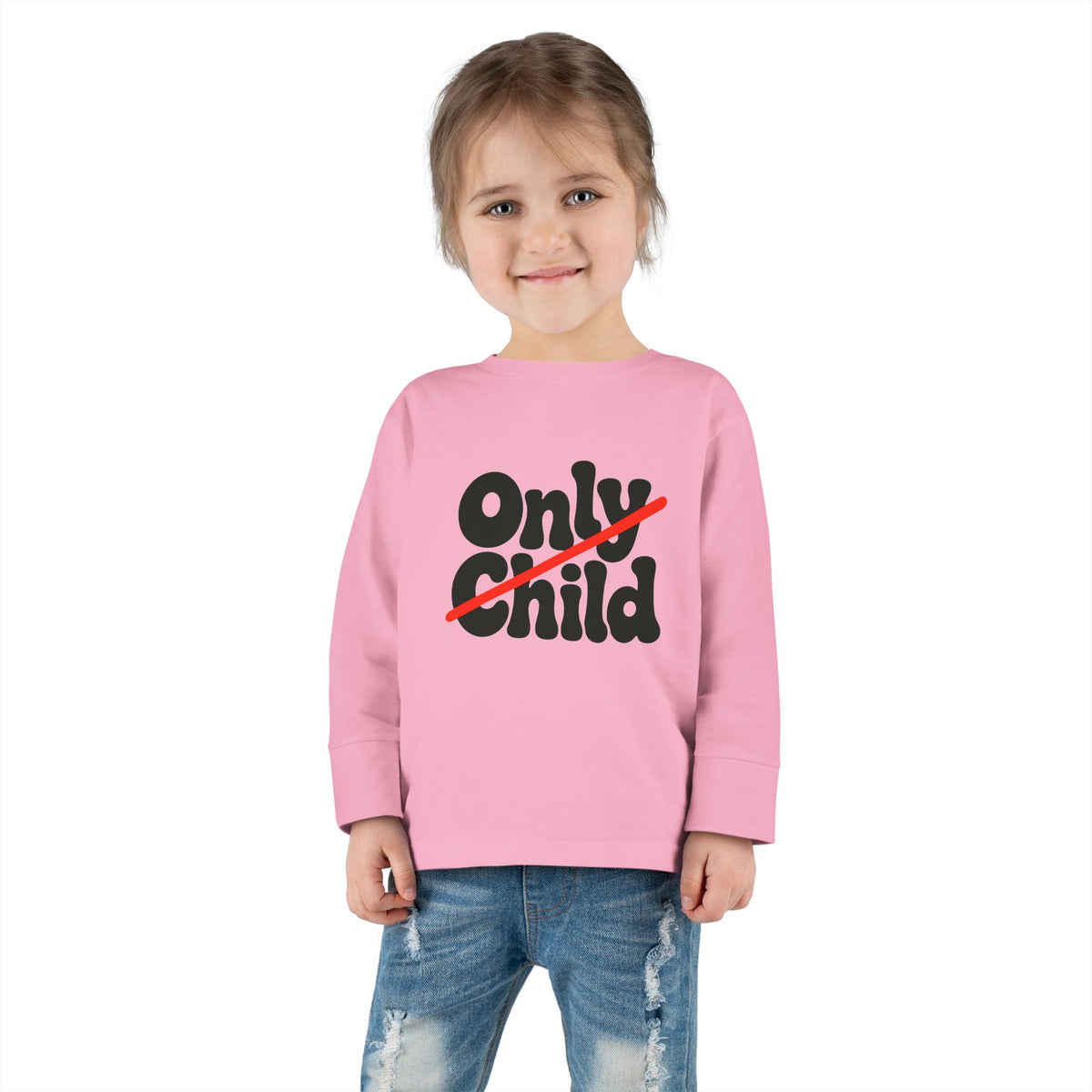 Toddler Long Sleeve Tee - Only Child Crossed Out