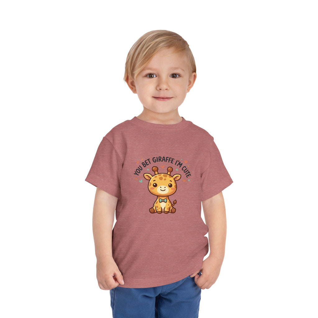 Cute Giraffe Toddler Tee – "You Bet Giraffe I'm Cute" Kids T-Shirt