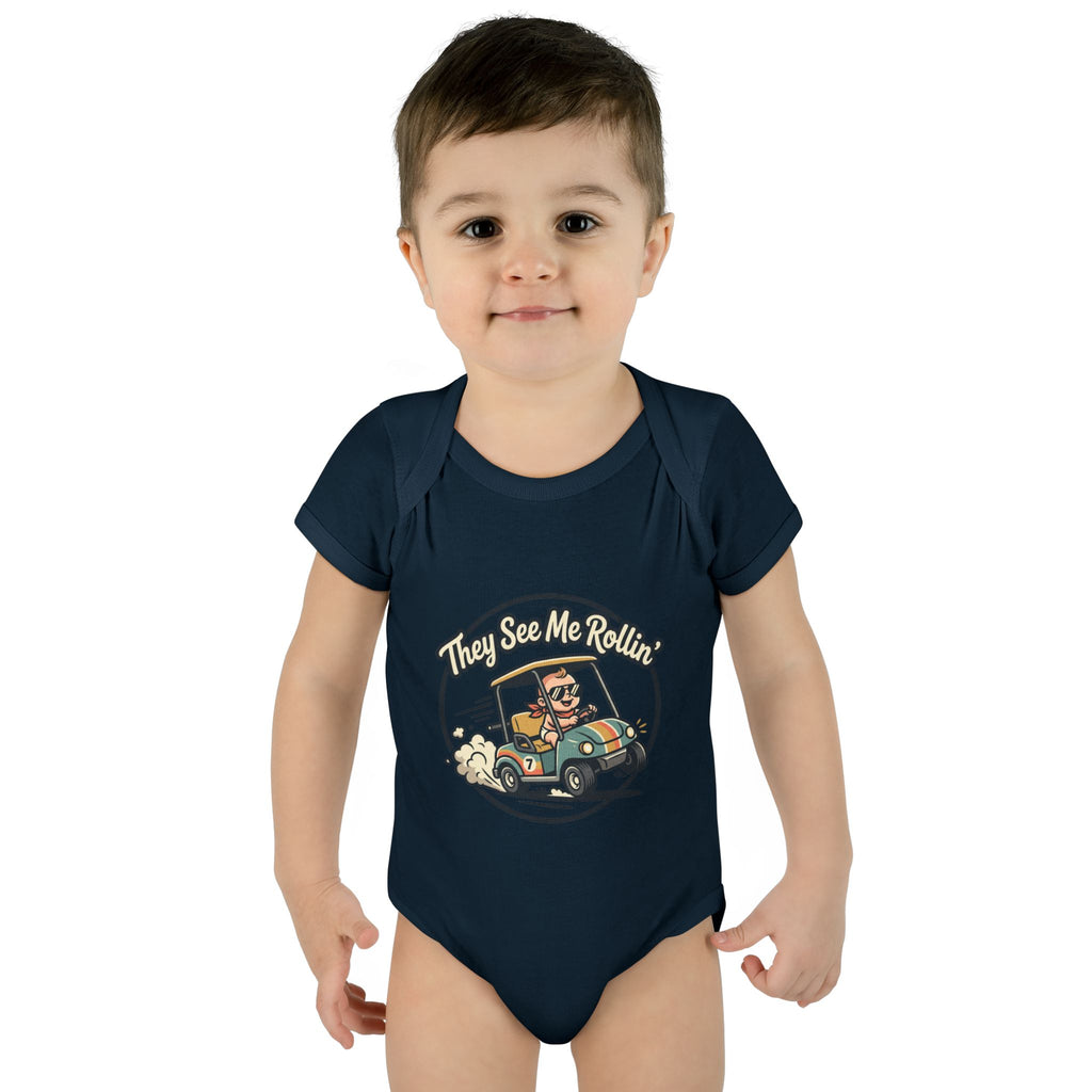 They See Me Rollin' Baby Bodysuit — Cute Golf Cart Infant Onesie