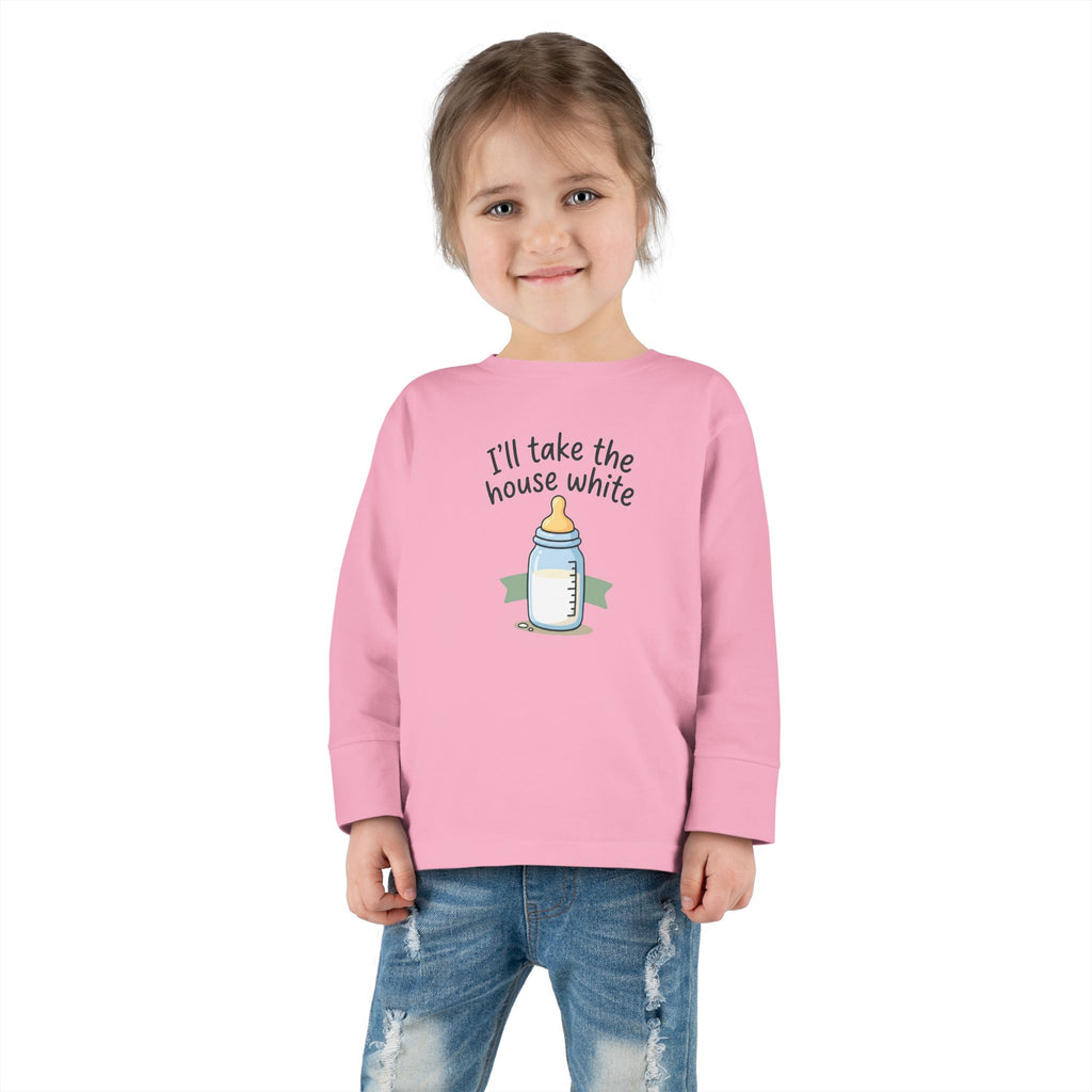 Toddler Long Sleeve Tee — I'll Take the House White