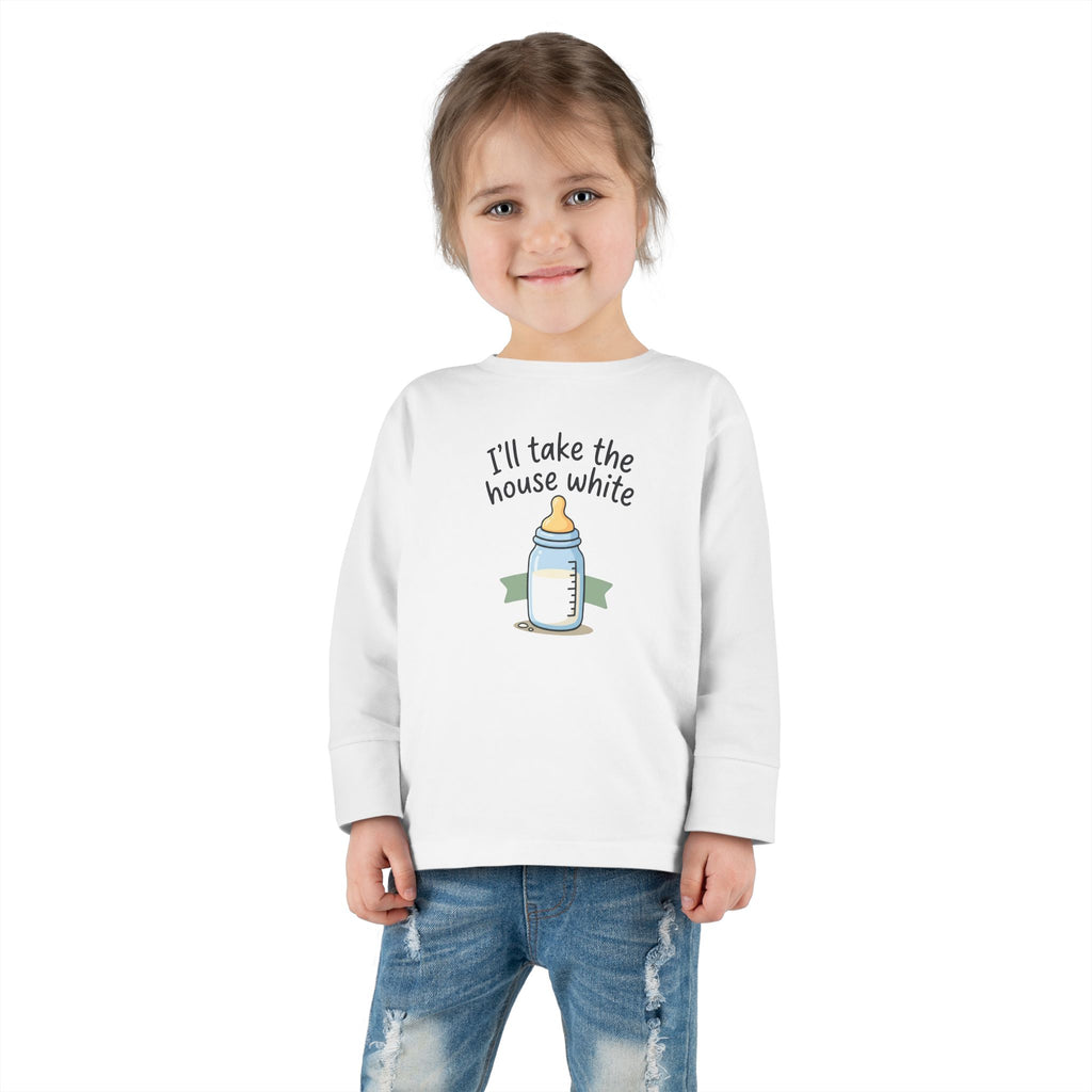 Toddler Long Sleeve Tee — I'll Take the House White