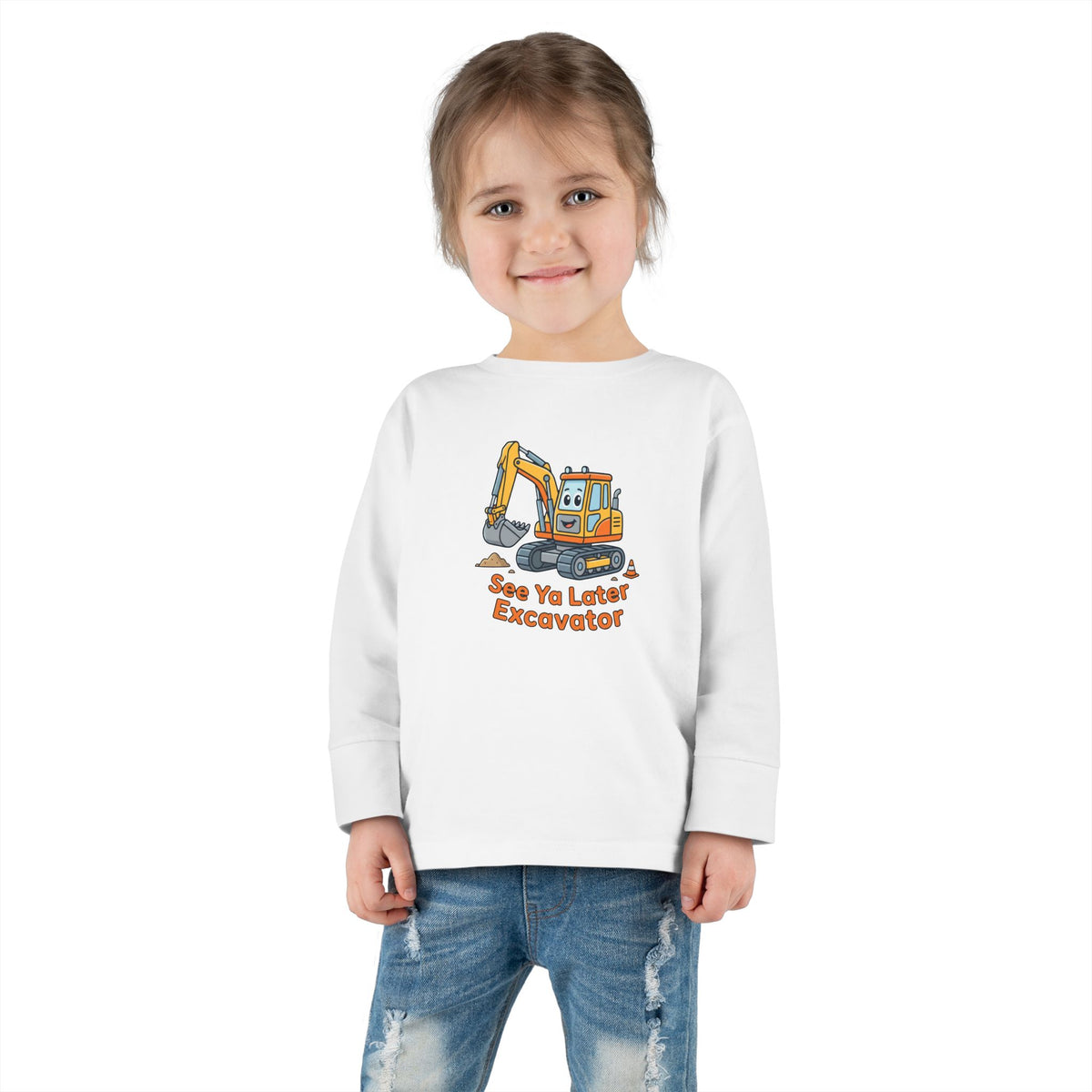 Toddler Long Sleeve Tee — See Ya Later Excavator