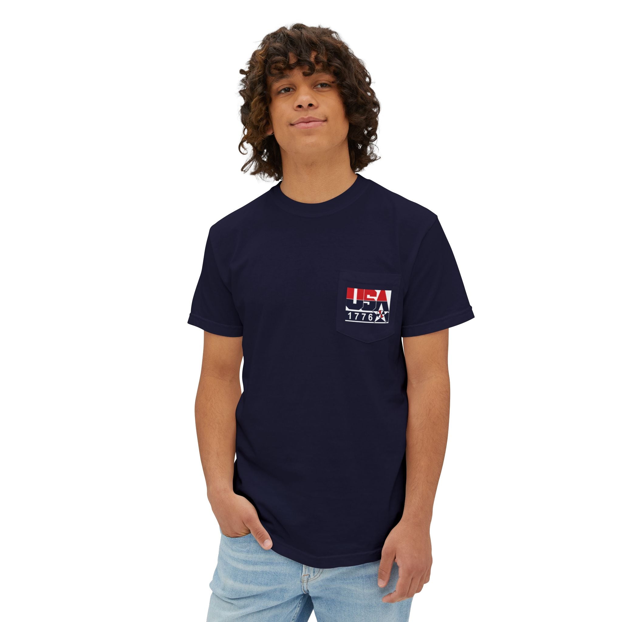 Comfort Colors SS T-Shirt *Pocket* - Retro USA Dream Team