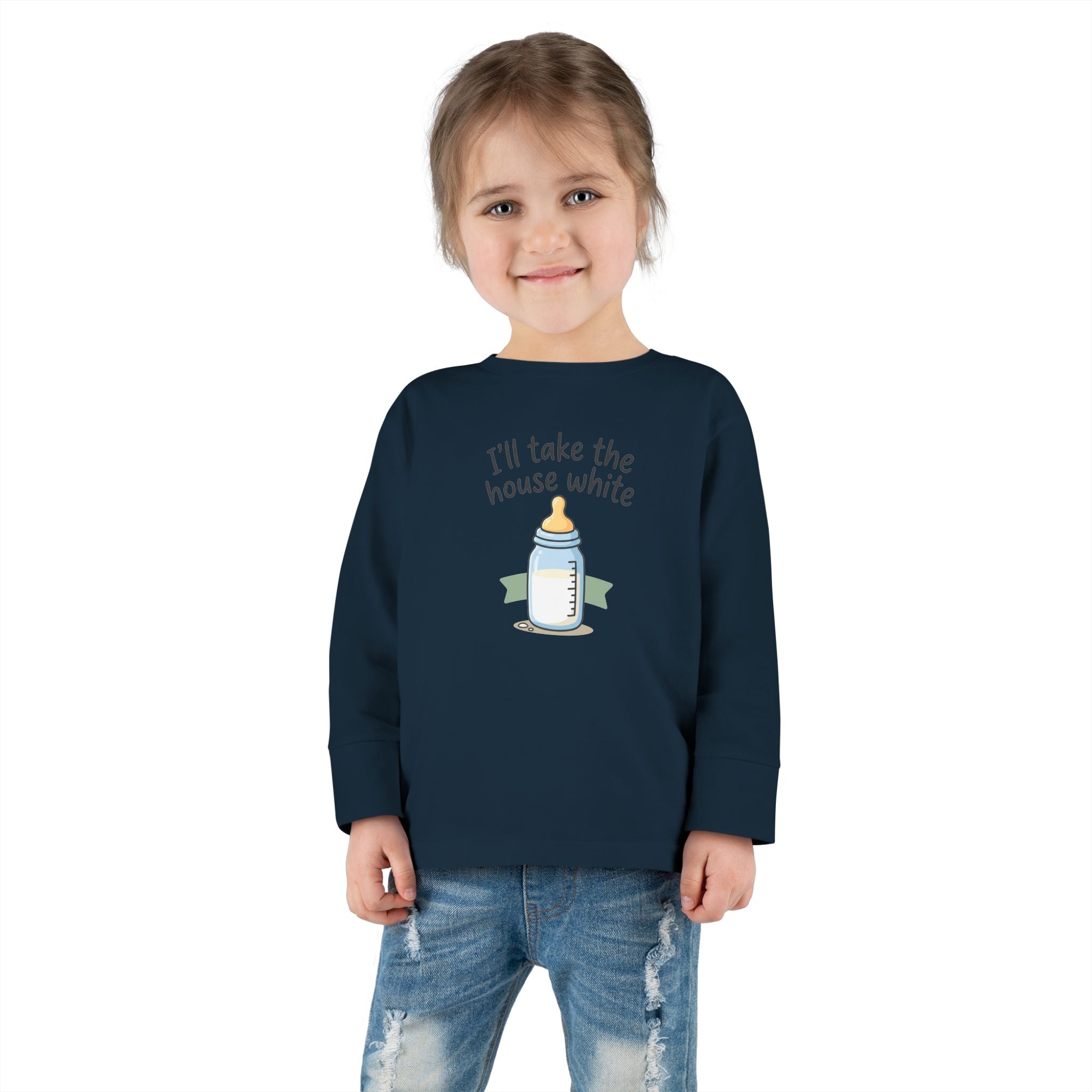 Toddler Long Sleeve Tee — I'll Take the House White
