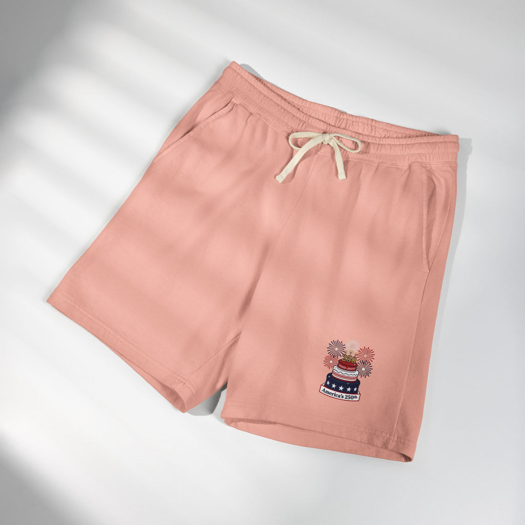 Patriotic Cake & Fireworks Fleece Sweat Shorts
