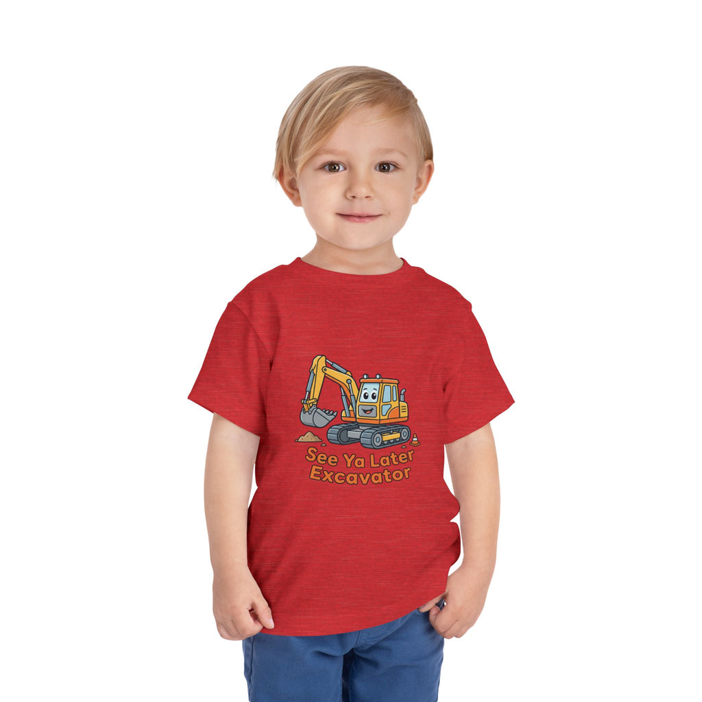 Toddler Tee — "See Ya Later Excavator" Cute Cartoon Excavator Kids Shirt